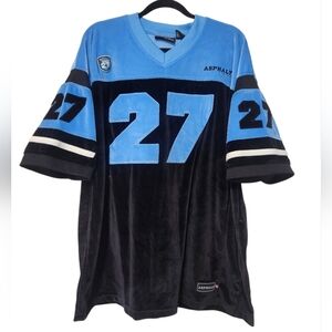 Vintage Starter Asphalt Legend Blue and Black 27 Emblem Velvet Jersey XL